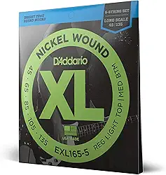 Encordoamento Para Baixo 5 Cordas Escala Longa .045-.135 D'Addario XL Nickel Wound EXL165-5