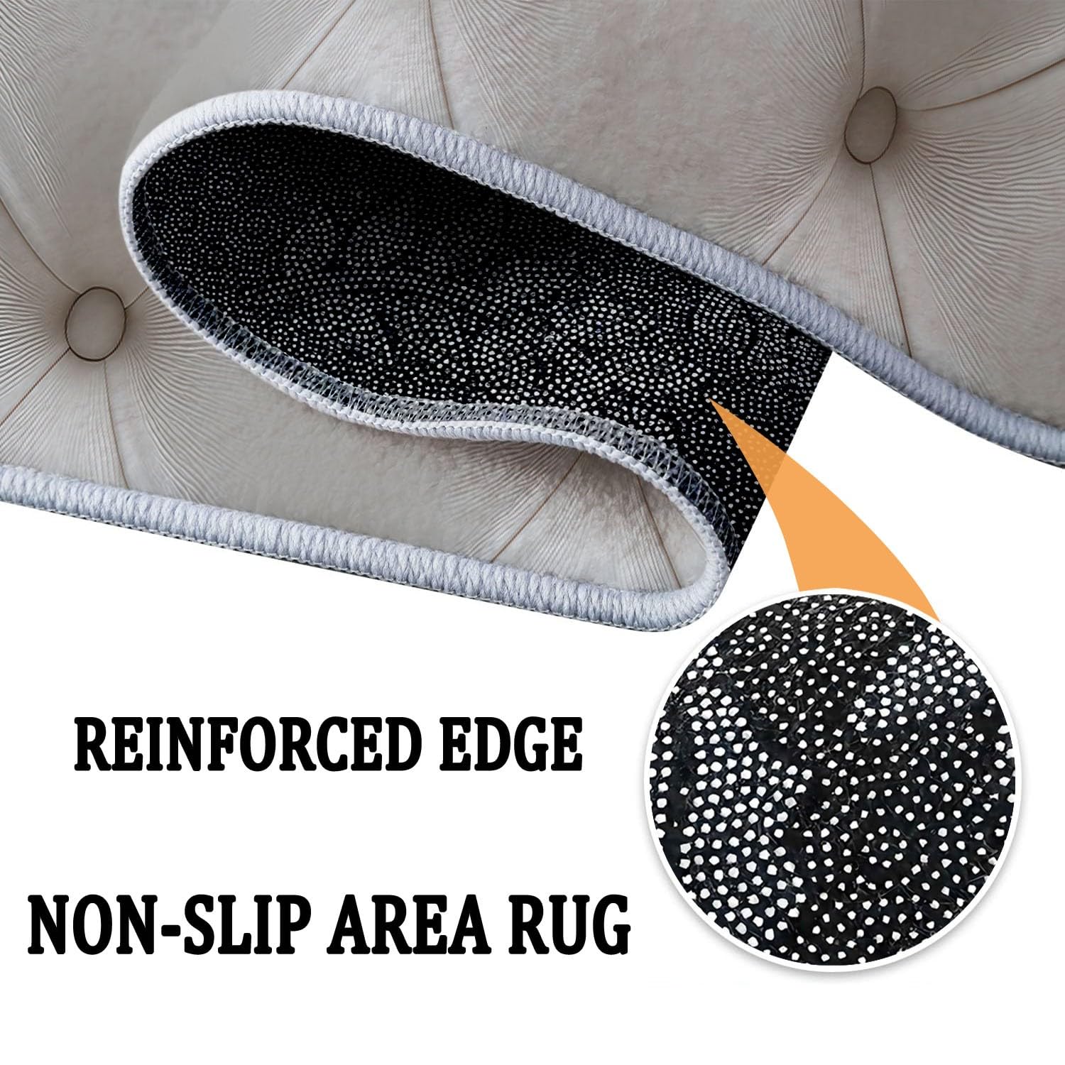 Tapis Rond 150 cm Moquette Luxe Texture Cuir Géométrique - Tapis Circulaire Simple pour Salon et Chambre, Antidérapant Lavable et Doux Poils Courts, Blanc