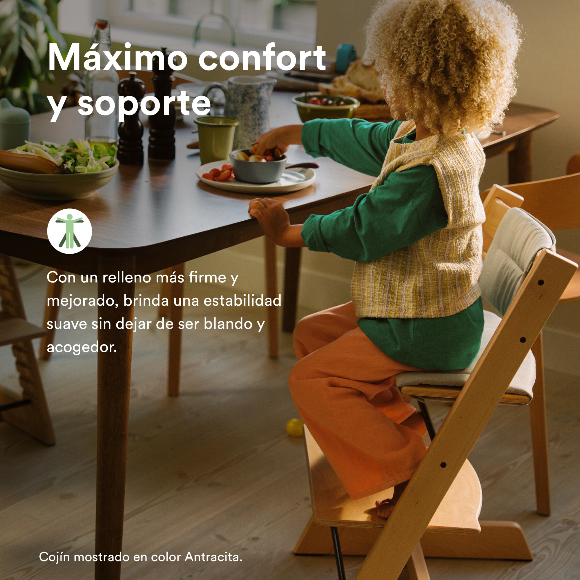 Cojín Stokke Tripp Trapp, Verde Glaciar – Compatible con todas las sillas Tripp Trapp y Baby Set – Resistente a líquidos, manchas y suciedad