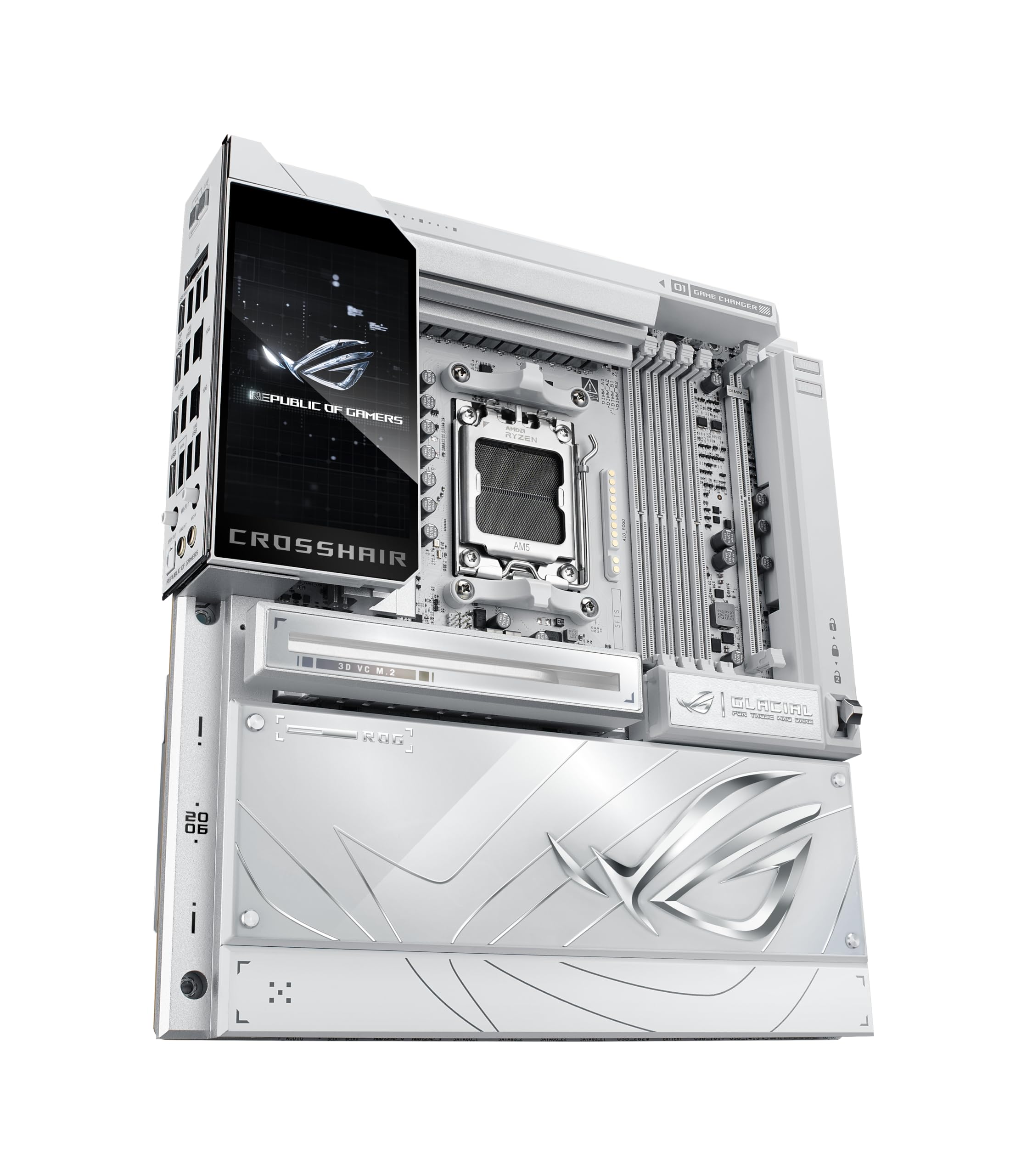 ASUS ROG Crosshair X870E Kühler, AMD E-ATX Motherboard, 24+2+2 Leistungsphasen, DDR5-Steckplätze, zwei PCIe® 5.0 x16 Safe-Steckplätze, sieben M.2-Slots, Dual Realtek 10G Ethernet, AI Cache Boost, Full