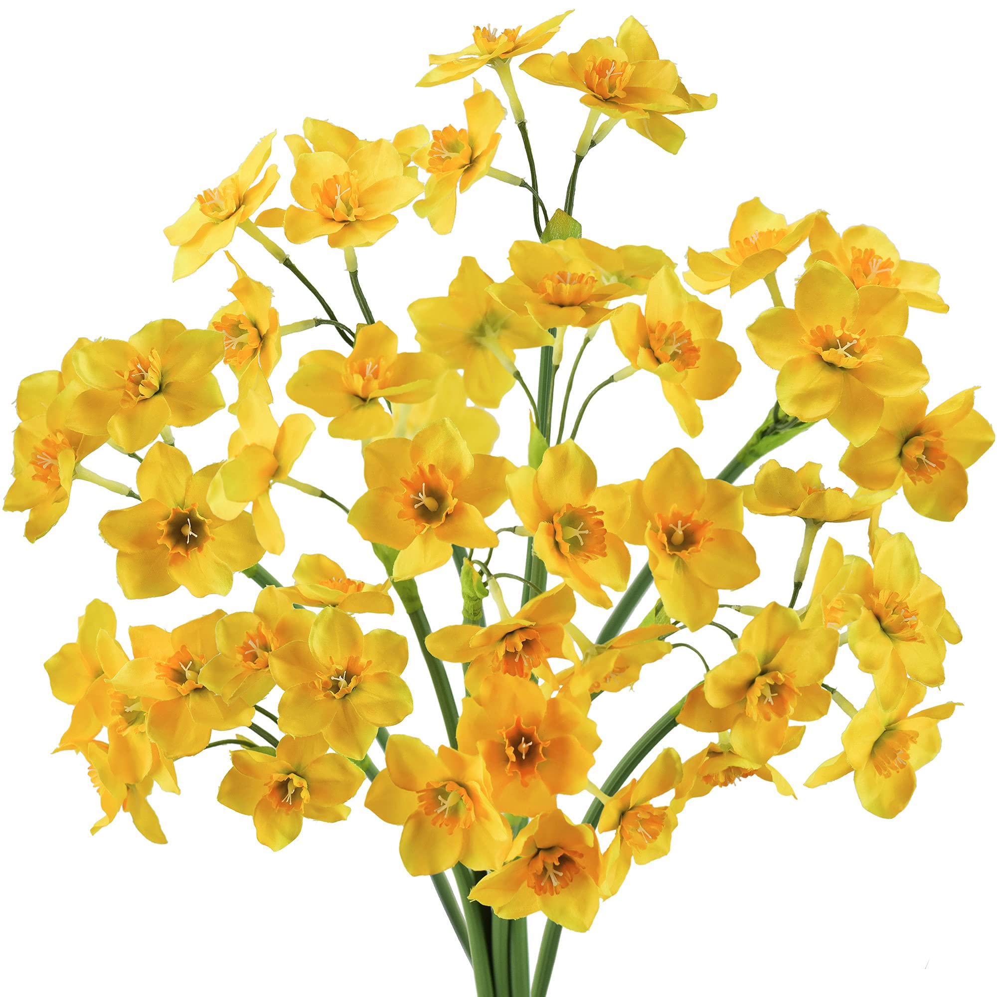 Fiveseasonstuff Spring Yellow Yellow Daffodils Artificial Flowers For Indoors Outdoors 12 Stems (Spring Yellow)