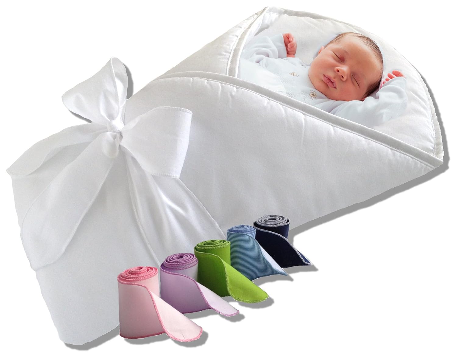 Baby Wrap Swaddle Baby Blanket by BUNDLEBEE Built In Removable Cushion for