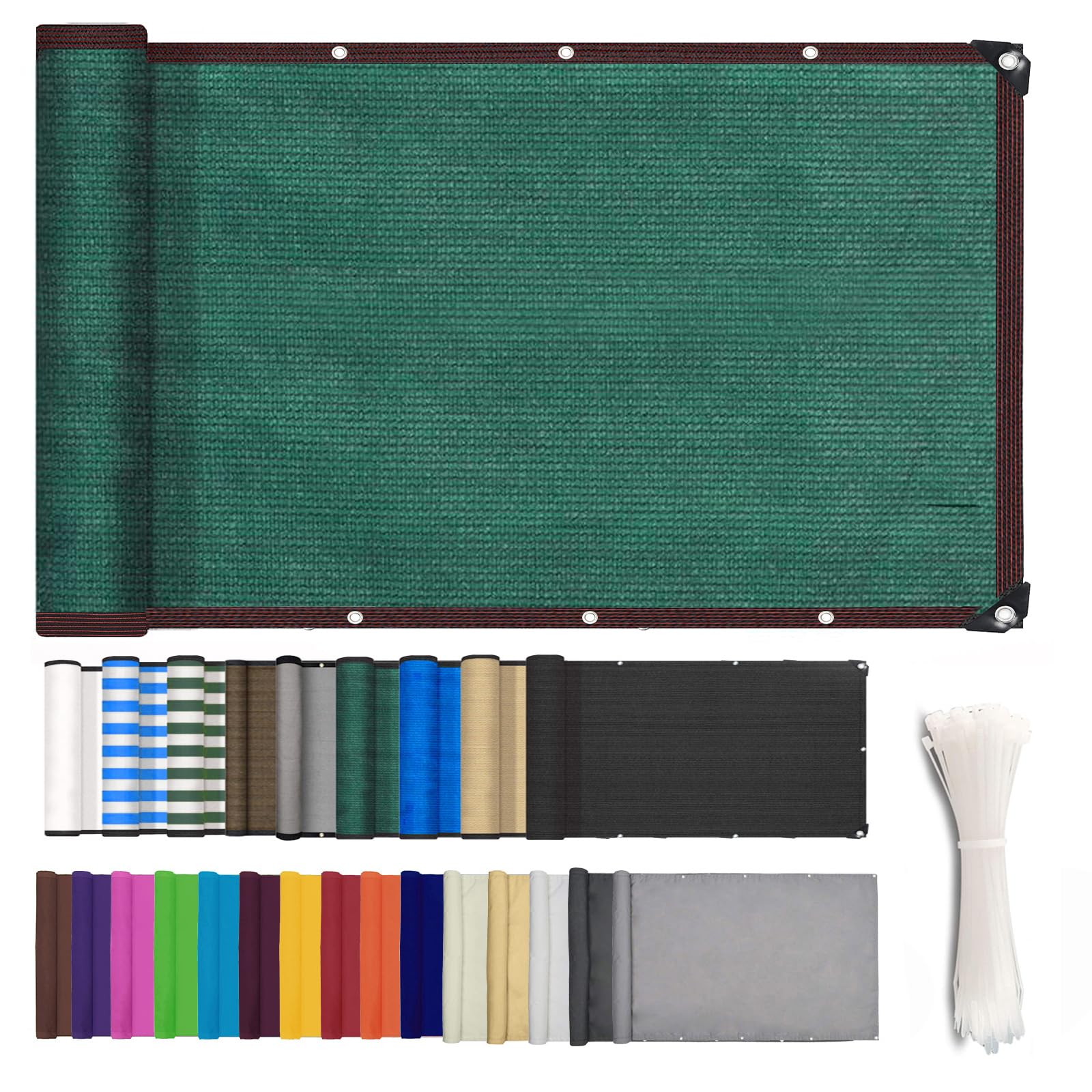ZHhan Balcony Privacy Screen Wind and UV Protection Balcony Screening for Deck, Backyard, Patio, Balcony, Includes Cable Ties 8 Days Delivered 9 Colors 377 Sizes — image 1