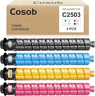 C2503 Toner Cartridge Remanufactured Replacement for Ricoh MP C2503 C2504 C2003 C2004 (Black/Cyan/Magenta/Yellow, 4-Pack)