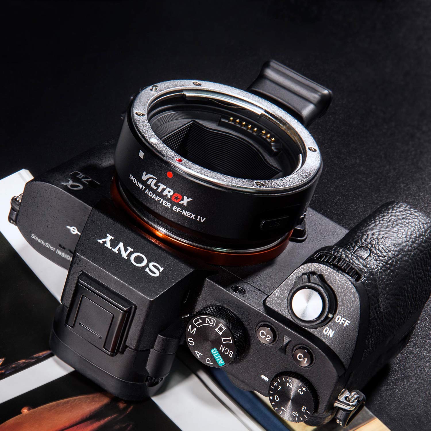 VILTROX EF-NEX IV Adaptateur de Monture d'Objectif CDAF/PDAF EXIF Canon EF/EF-S vers Sony E-Mount A9 A7RIII A7RII A7III A7II A6300 A6500