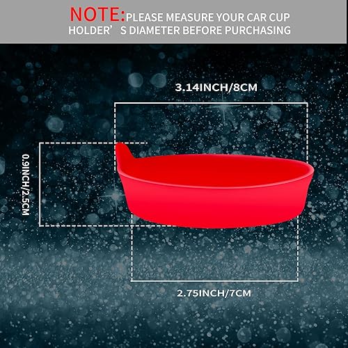 Miniatura 5 de Portavasos universal para automóvil, soporte antideslizante para interiores de automóviles, engranaje rojo puro, paquete de 4