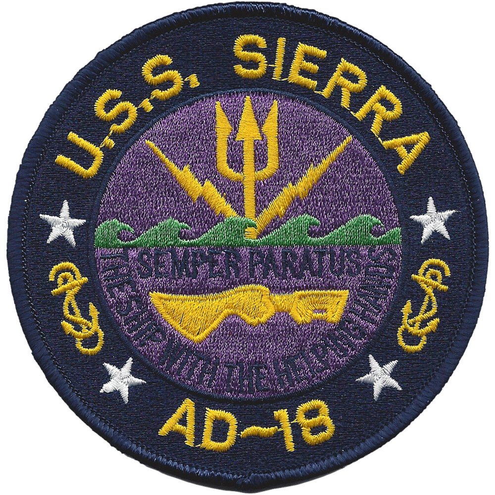 USS Sierra AD-18 Destroyer Tender Ship Patch