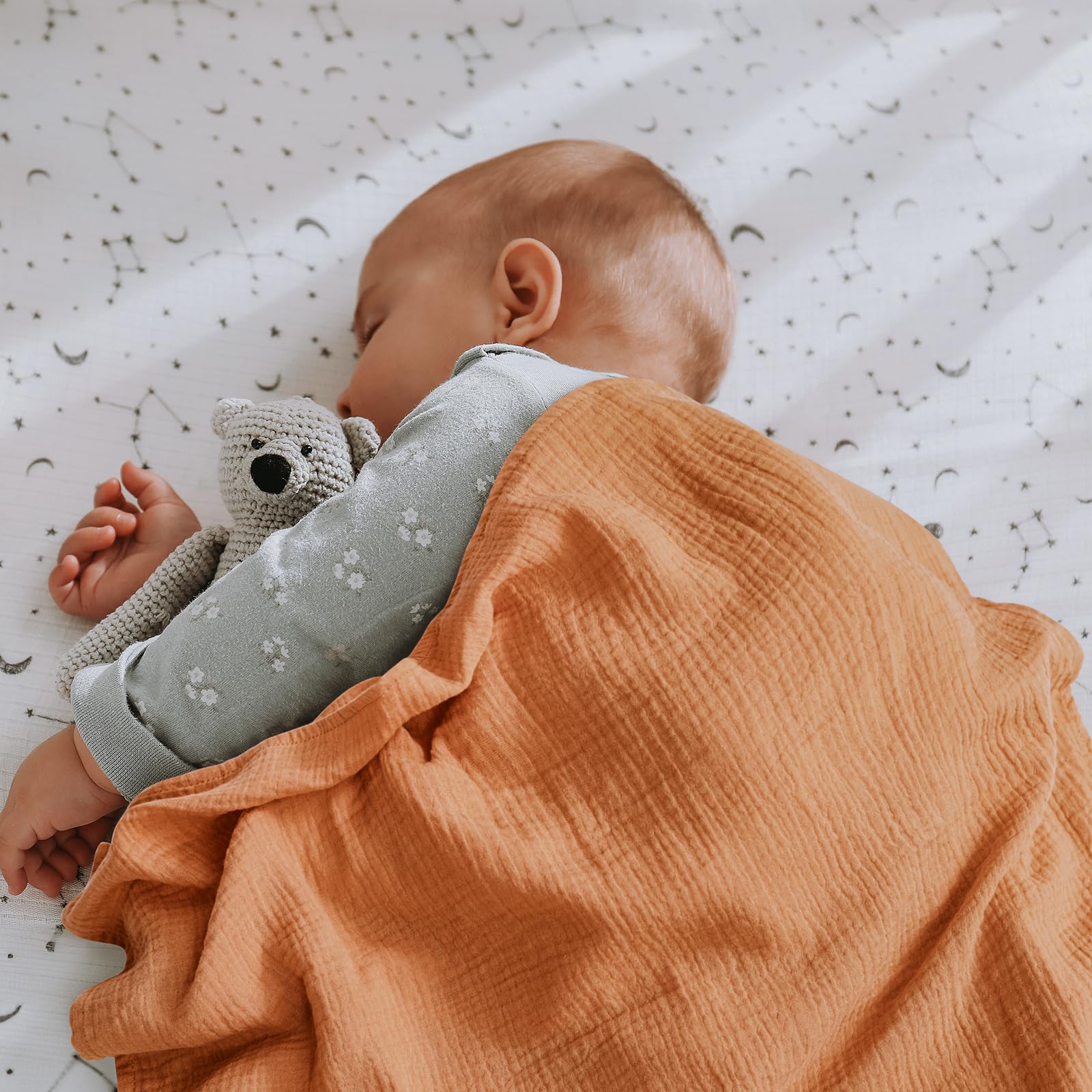 Muslin Cloths for Baby Muslin Squares Swaddle Blankets Neutral Receiving Blanket Swaddling for Newborn Boys and Girls 5 Pack Breathable and Skin-Friendly Swaddle Wrap for Infant Baby LMF5003 - Image 2