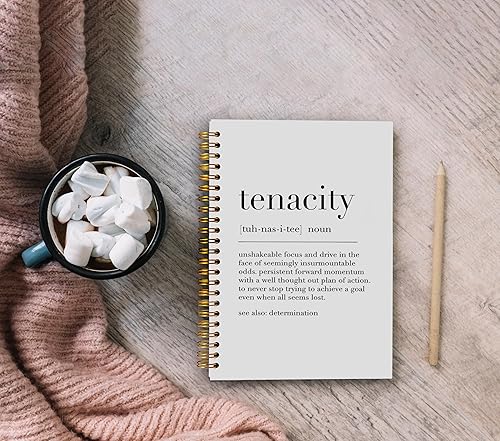 Miniatura 4 de Ecezatik Cuaderno de espiral inspirador, diario inspirador, diario inspirador para mujeres y hombres, cuaderno de espiral Tenacity de 8.3 x 5.5