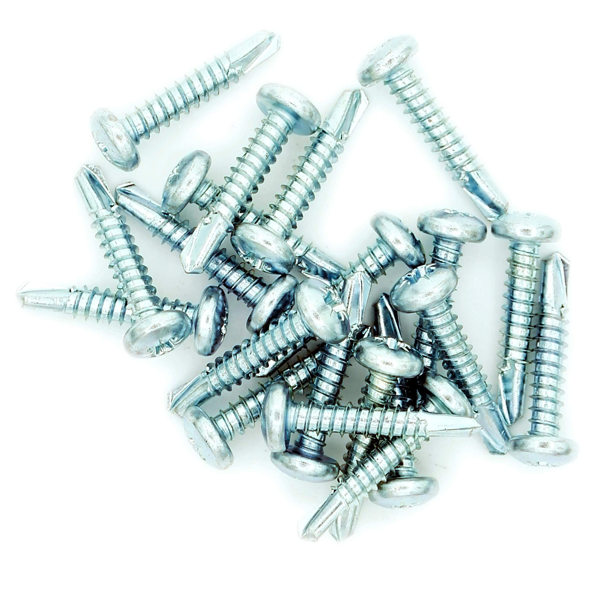 Singularity Supplies Silver M4.8 (4Mm X 25Mm) Pozi Pan Self-Drilling Screw - Steel (Pack Of 20)