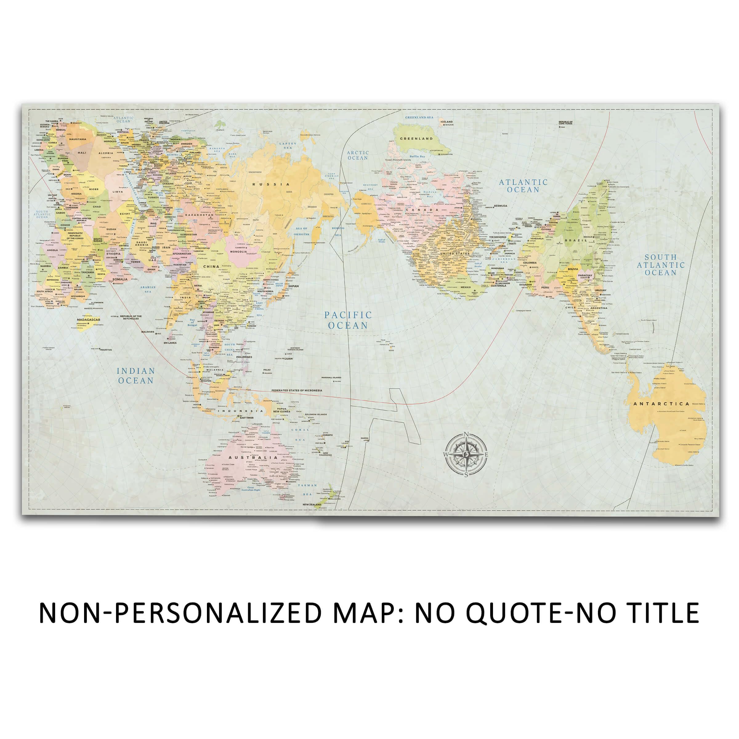 AuthaGraph - Póster de mapa del mundo, mapa de viaje personalizado con chinchetas, mapa de pared de autógrafo clásico, póster de globo preciso, mapa enmarcado del mundo en lienzo, regalo de geografía