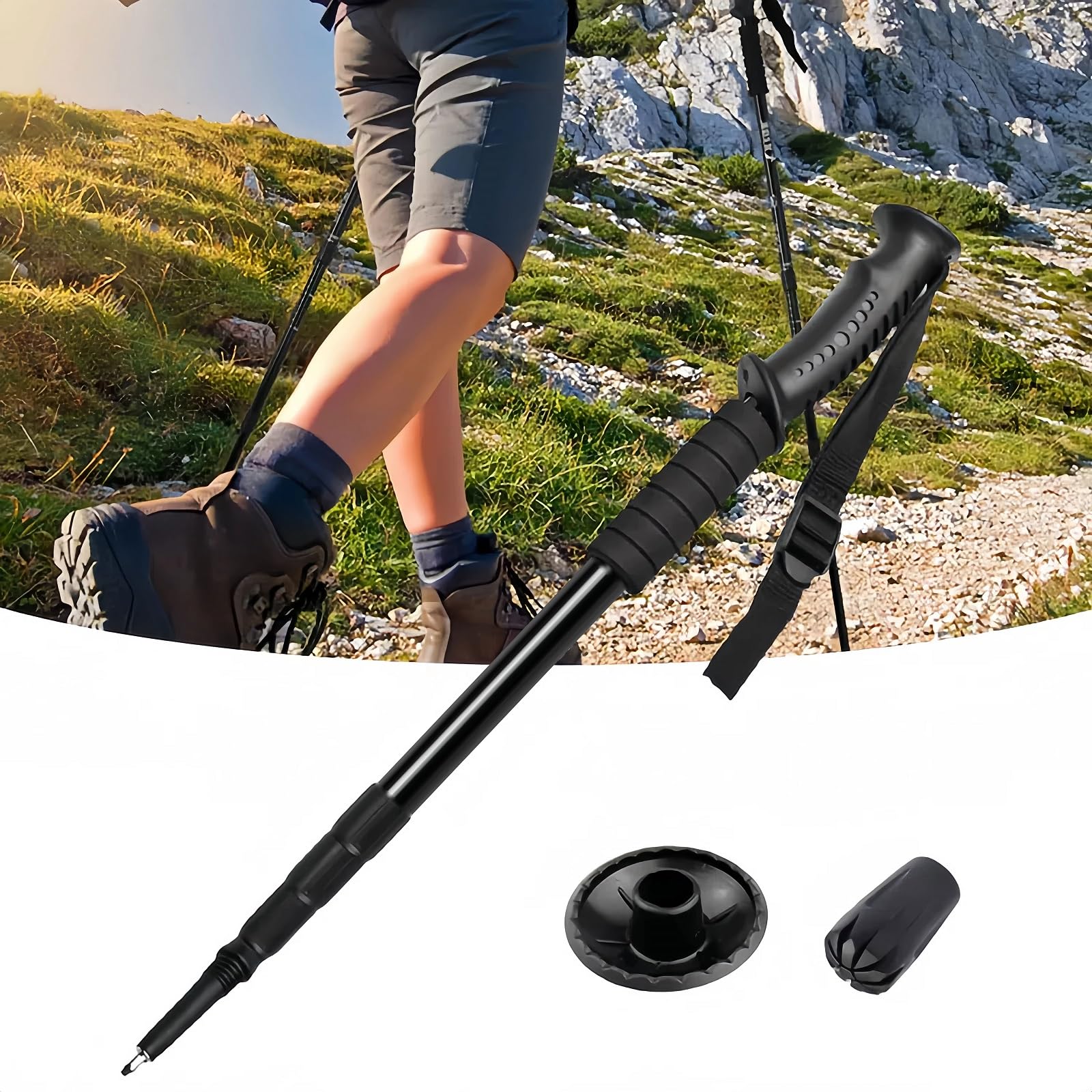 4 Pezzi Bastoni da Trekking Punte in Gomma di Ricambio Accessori per