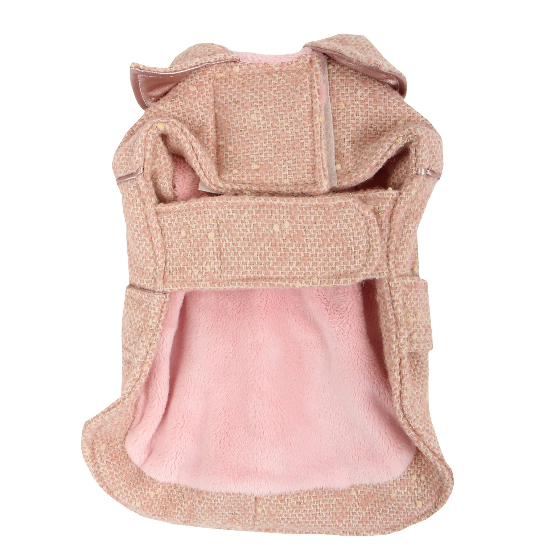 Puppia Popette Winter Dog Coat, Small, Pink, Grey - Image 2
