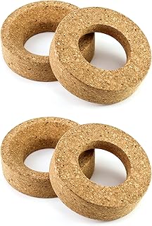 QWORK Lab Flask Support Cork Stand, 4 Pcs 110mm Diameter Round Bottom Holder for 250-2000mL Flasks