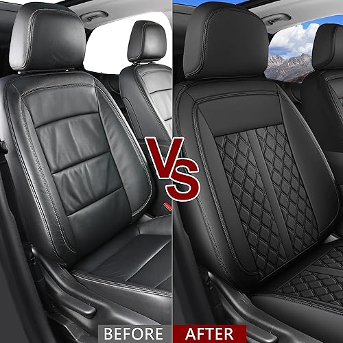 Miniatura 3 de Huidasource Fundas para Asientos Delanteros para Nissan Titan 2016-2024, Almohadilla de Asiento de Falso Cuero Impermeable para Titan/Titan XD SV