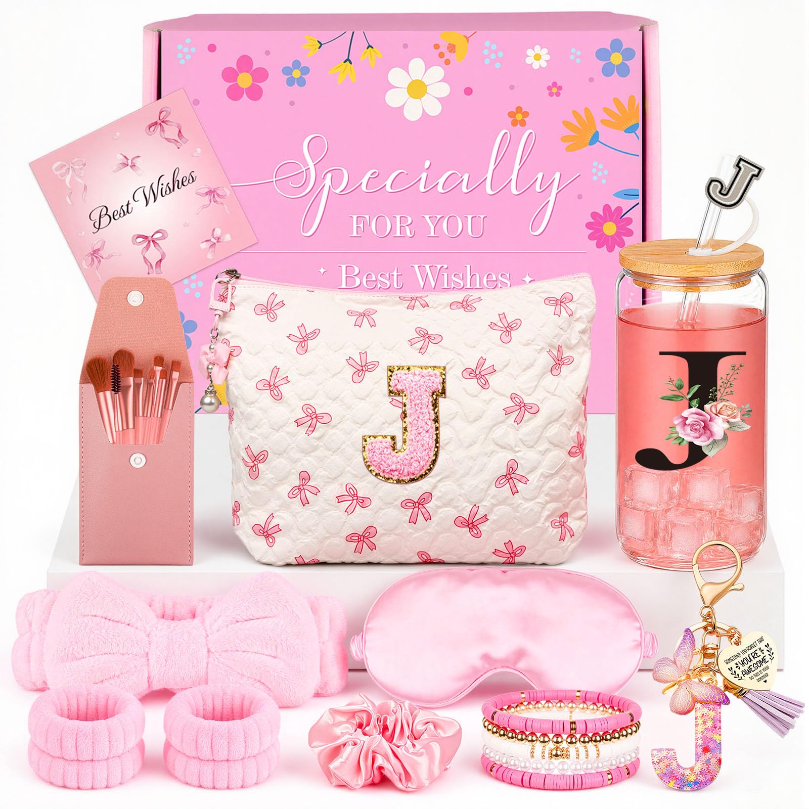 Giftota Teen Girl Gifts, Makeup Brushes Gift for 9-18 Year Old Girl Birthday Gifts Stuff for Teenage Girls Birthday Presents 9-16 Year Old Gifts for Girls with Glass Tumblers Makeup Bag
