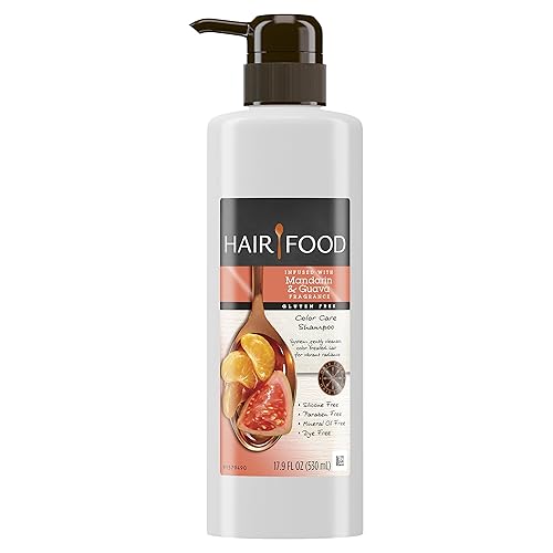 Hair Food Champú para el cuidado del color sin gluten con fragancia de mandarina y guayaba, 17.9 onzas líquidas