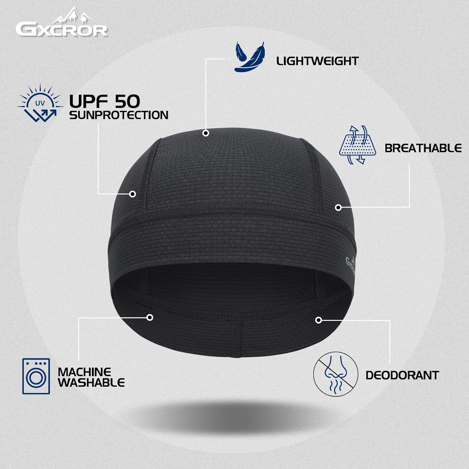 GXCROR 3 Pack Cooling Skull Cap with Sweat-Wicking & Anti-Odor Technology Quick-Dry Helmet Liner for Cycling Motorcycle - Image 3