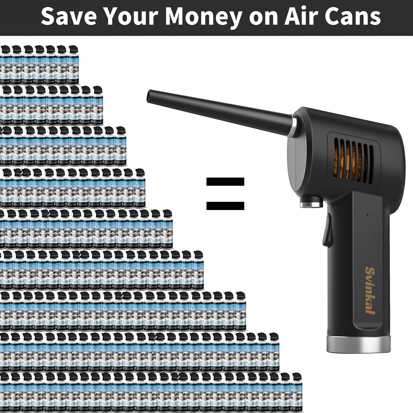 Svinkal Air Duster, Handheld Cordless Air Duster, Air Blower Rechargeable, Electric Compressed