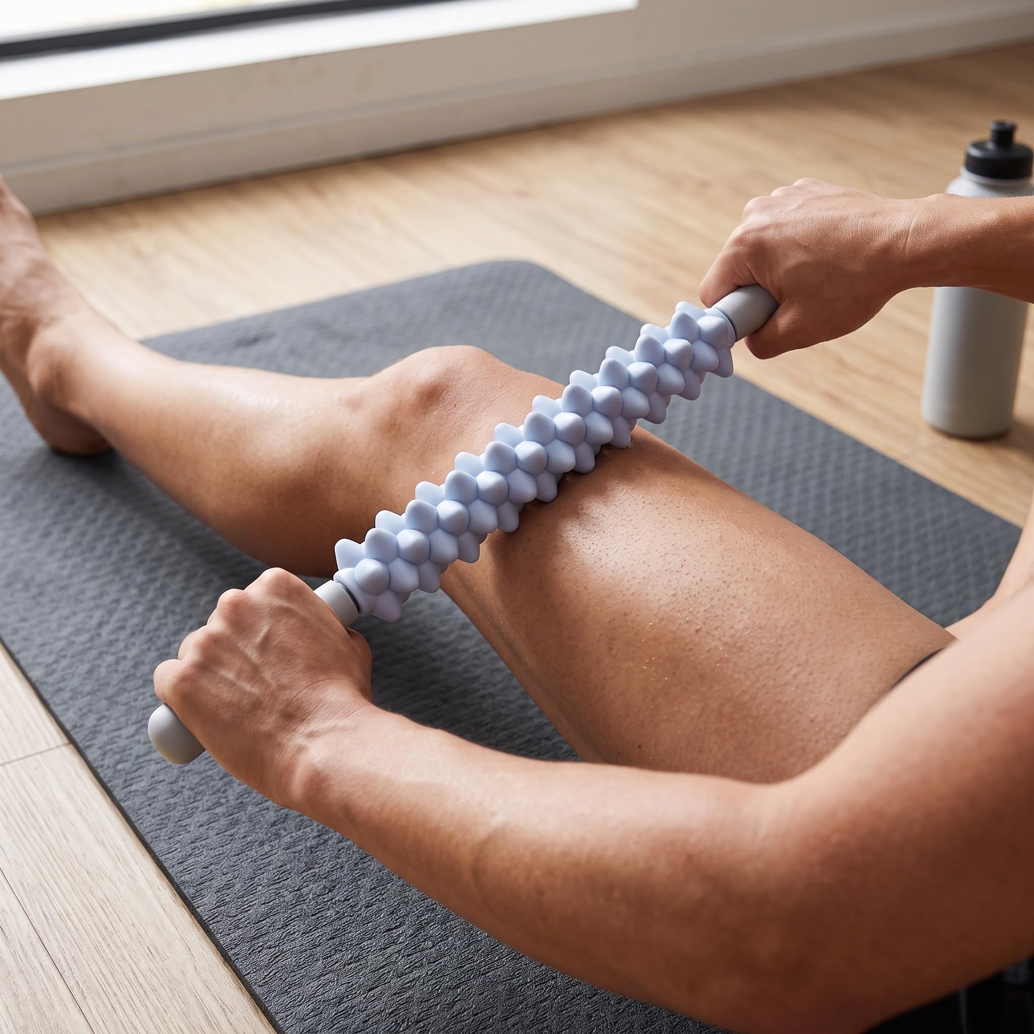 Massage-Roller für Beine, Ergonomische Griffe, Regenerations-Roller, Zur Muskelentspannung, Für -Praktizierende, color to 1, Massagegerät + Muschel-Massageball