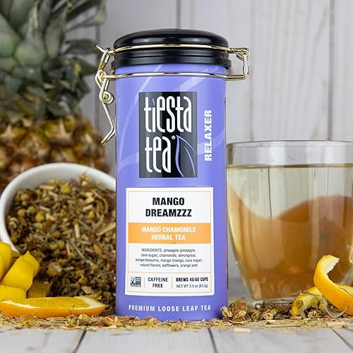 Miniatura 2 de Tisana de manzanilla y mango Tiesta Tea Relaxer Mango Dreamzzz, sin cafeína, ingredientes naturales, sin OMG, 3 onzas (paquete de 6).