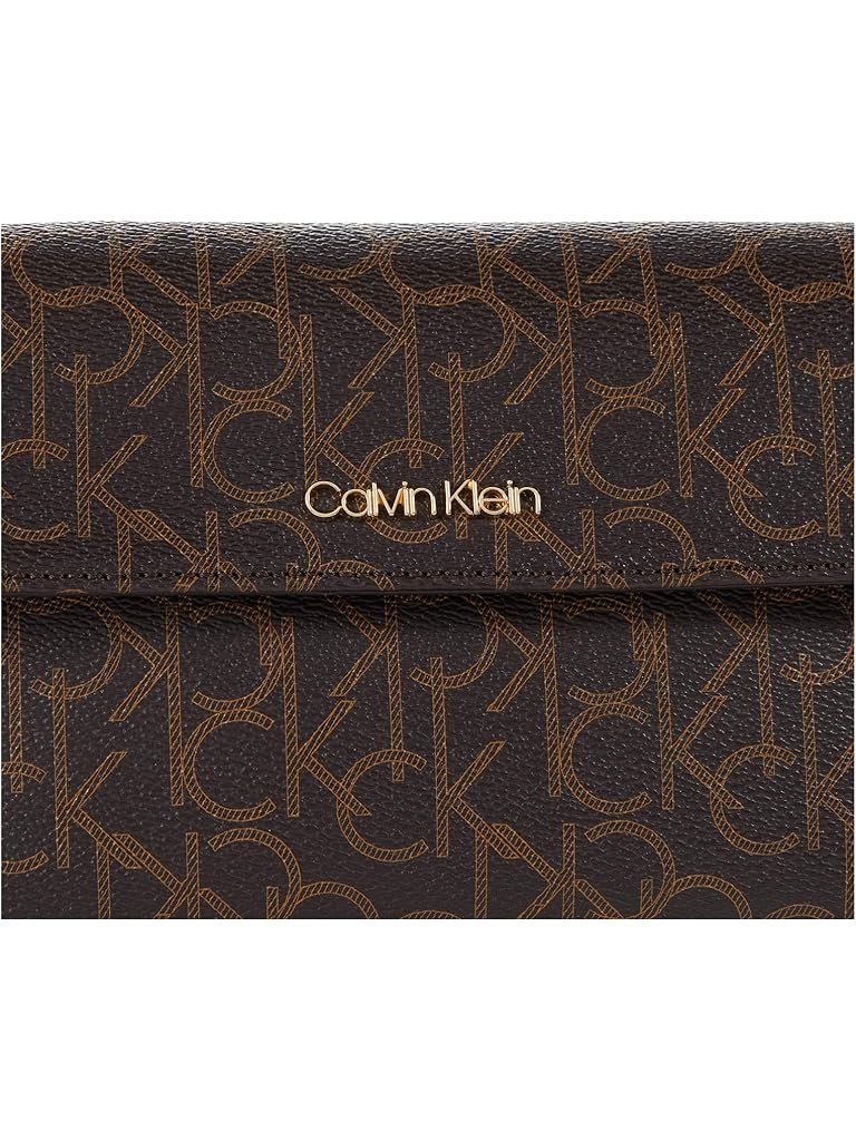 Tan Calvin Klein Key Items Monogram Crossbody