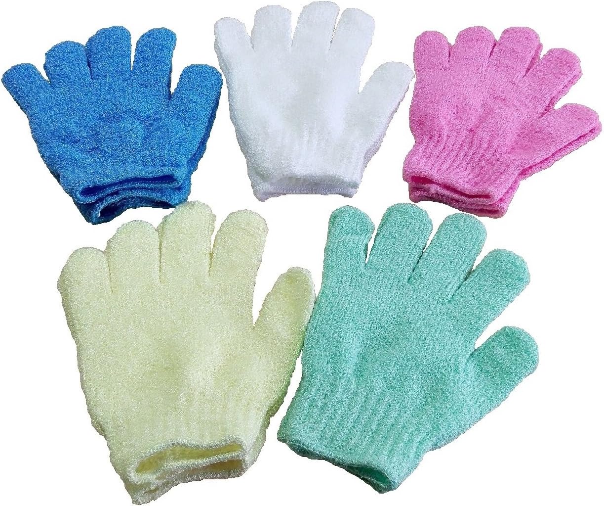 Exfoliating Gloves for Body by Bubulax 5 Pairs Bulk 10