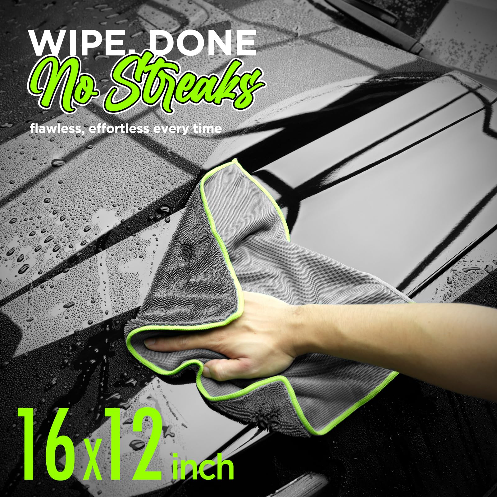 6-Pack Microfiber Towels for Cars 16 12 Ultra Absorbent and Scratch-Free Car Detailing Cleaning Cloth Trucks Home Cleaning — view 2