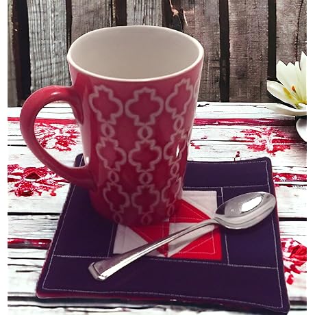 Red, White, and Blue Rustic Patchwork Mug Rug