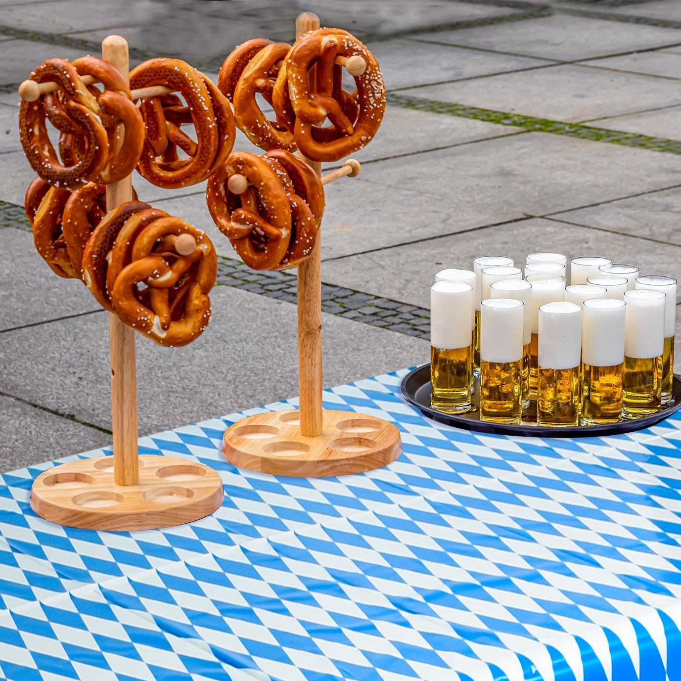 ASTARON Oktoberfest Tablecloth(Thicken) for Party Decor, 12pcs 137x274cm Plastic Reusable German Table Cover for Oktoberfest Decorations Bavarian Beer Party Supplies