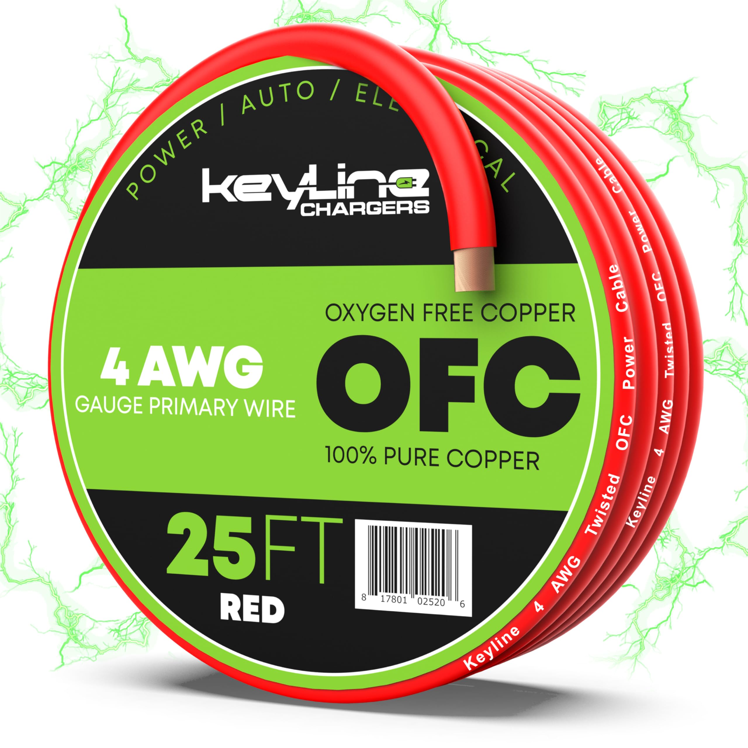 KeyLine Chargers 4 Gauge OFC Wire