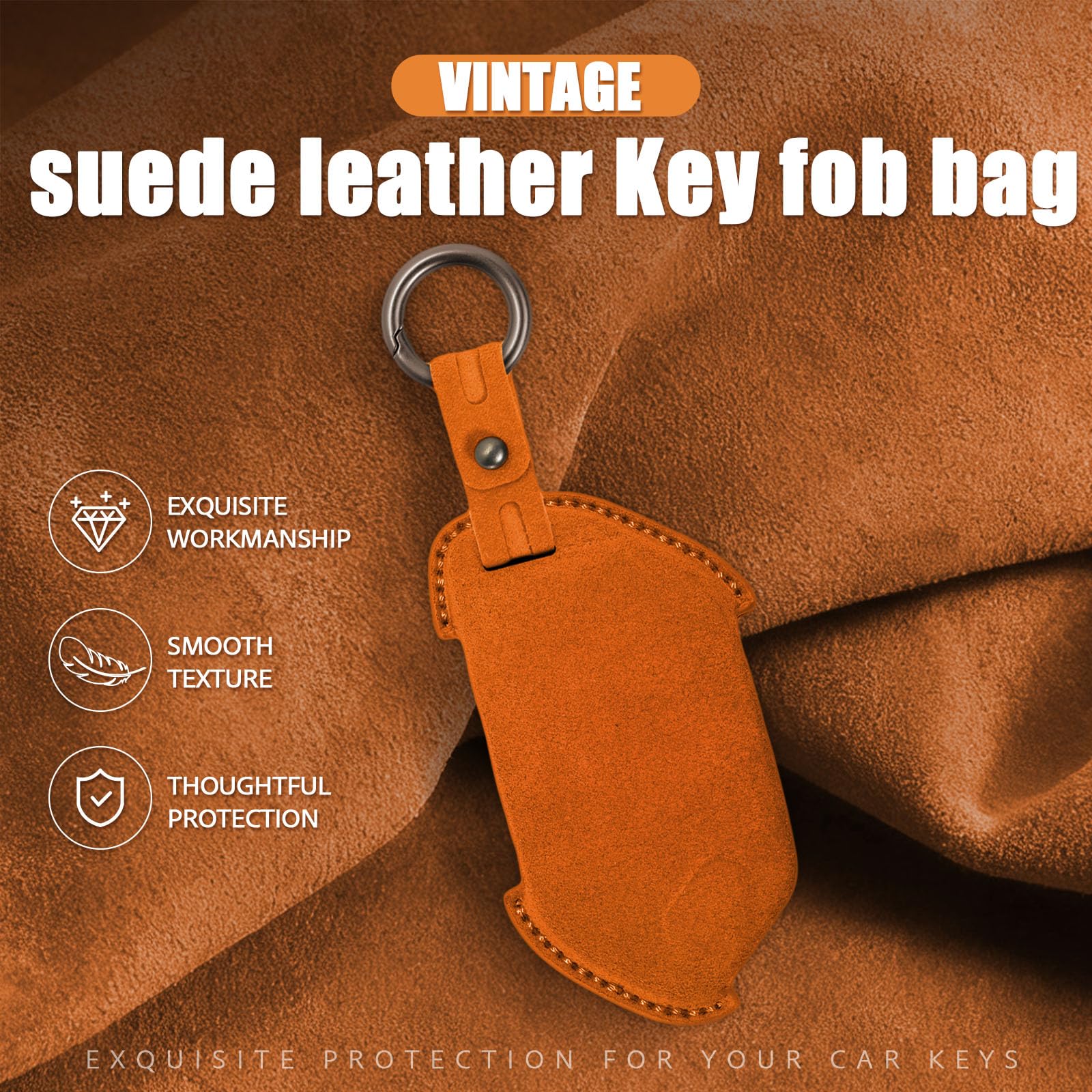 Etui na kluczyki kompatybilne z Kia Key Fob 2024 2025 2026 Sportage K4 K5 GT-Line Telluride 2027 Carnival Sorento EV6 EV9 zamszowe etui na kluczyki samochodowe, czarne