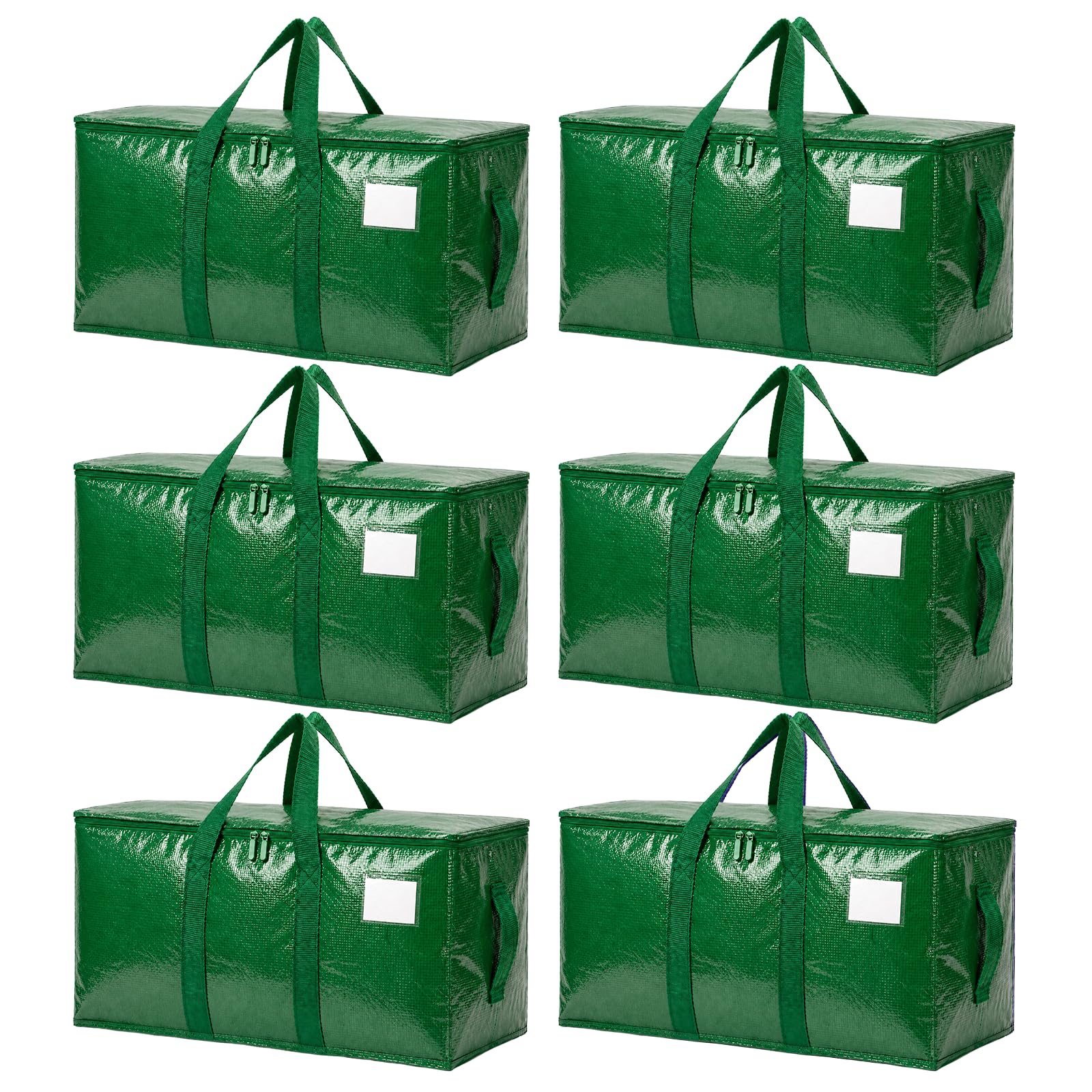 Songrey Extra Large Heavy Duty Moving Bags, 6 Pack, Dark Green