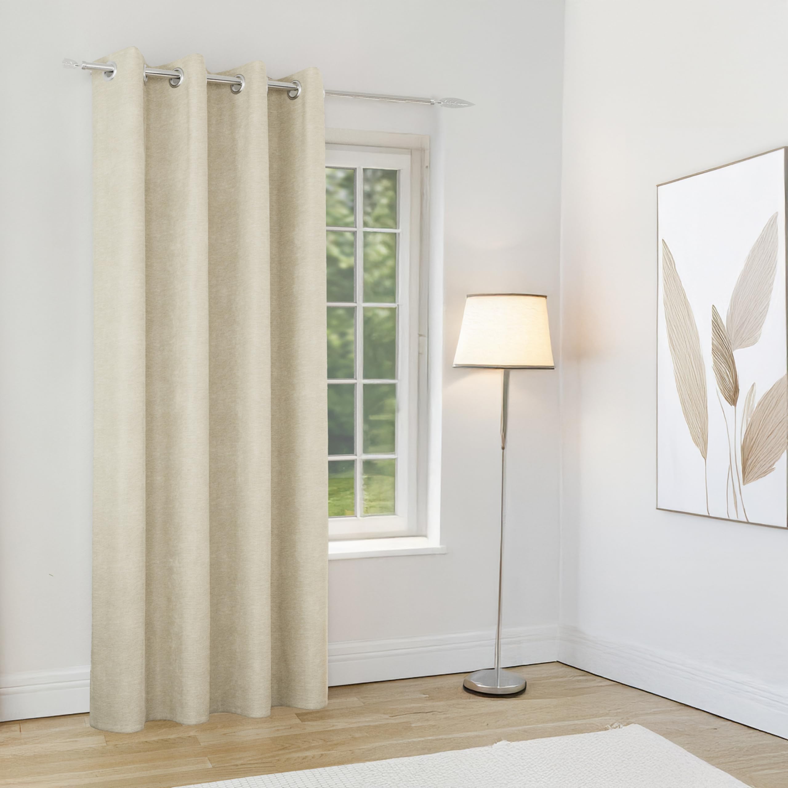 Enhanced Living Knightsbridge Cream Chenille Thermal Blackout Door Curtain 168 x 214cm