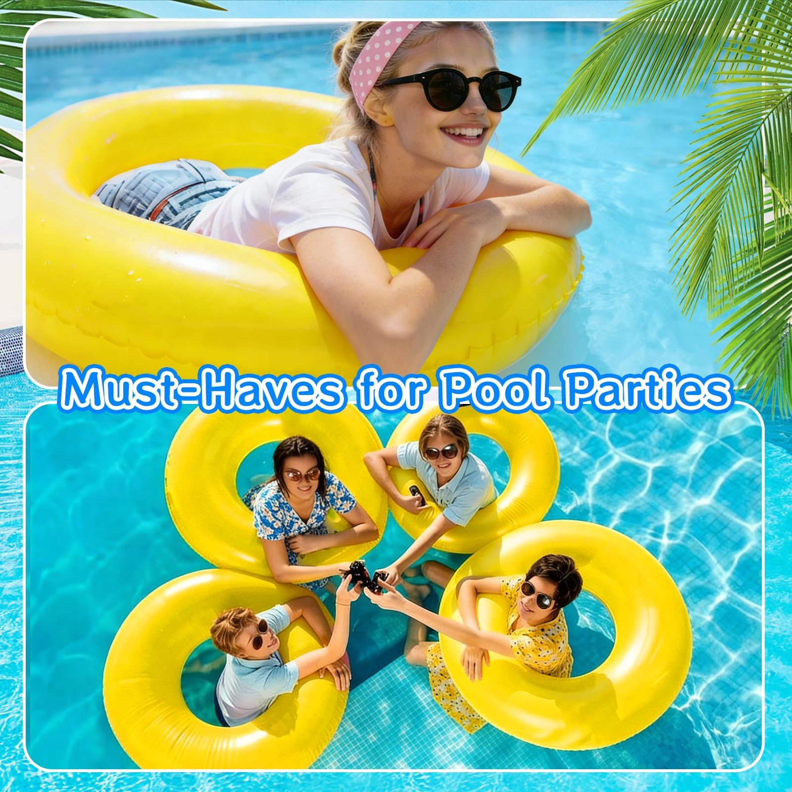 Flotador inflable para alberca de 28 pulgadas, tubos de natación para adultos, tubo inflable para playa, piscina, fiesta, despedida de soltera