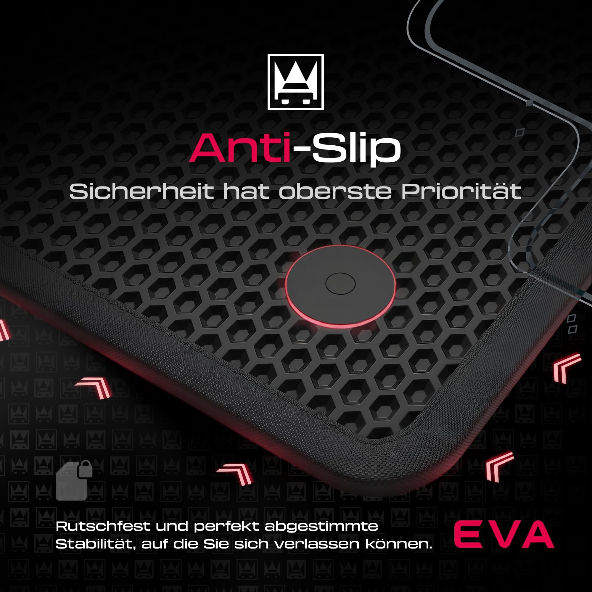 MOTOS Alfombrillas Eva para Peugeot 308 II 2013-2021 Compacto - EVA, Tejido, Negro - Antideslizante, suave y cómodo, antibacteriano - Se puede limpiar con hidrolimpiadora, repele la suciedad - Clips p
