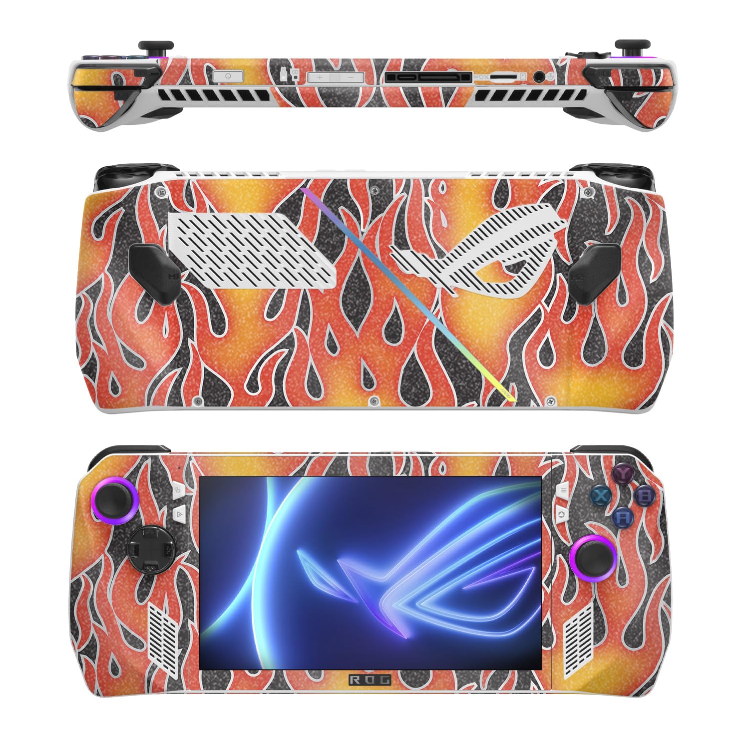 MightySkins Glossy Glitter Skin Compatible with Asus ROG Ally - Hot Flames | Protective, Durable High-Gloss Glitter Finish | Easy to Apply, Remove, and Change Style