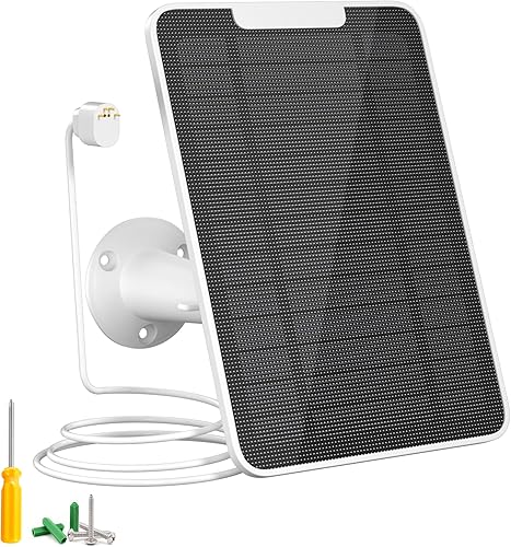 Cargador de panel solar de 5 W compatible con cámara Google Nest para exteriores e interiores (versión de batería), energía solar para Google Nest
