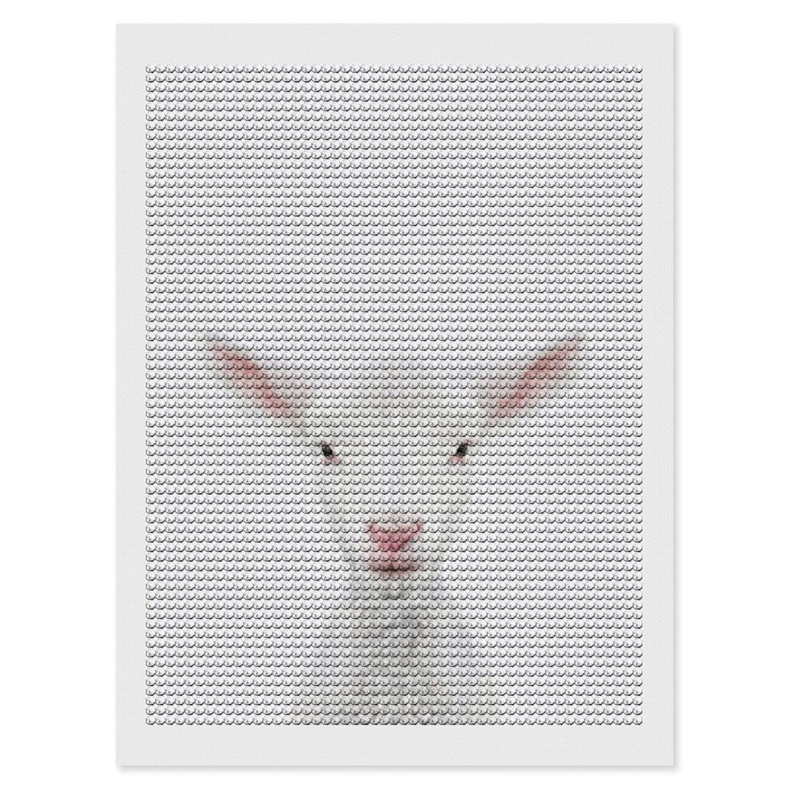 Junmoney Lamb Diamond Art Kit 12"x16", for Beginners, Vintage Style Decor, Good for Quiet Evenings, Festive Craft Gift