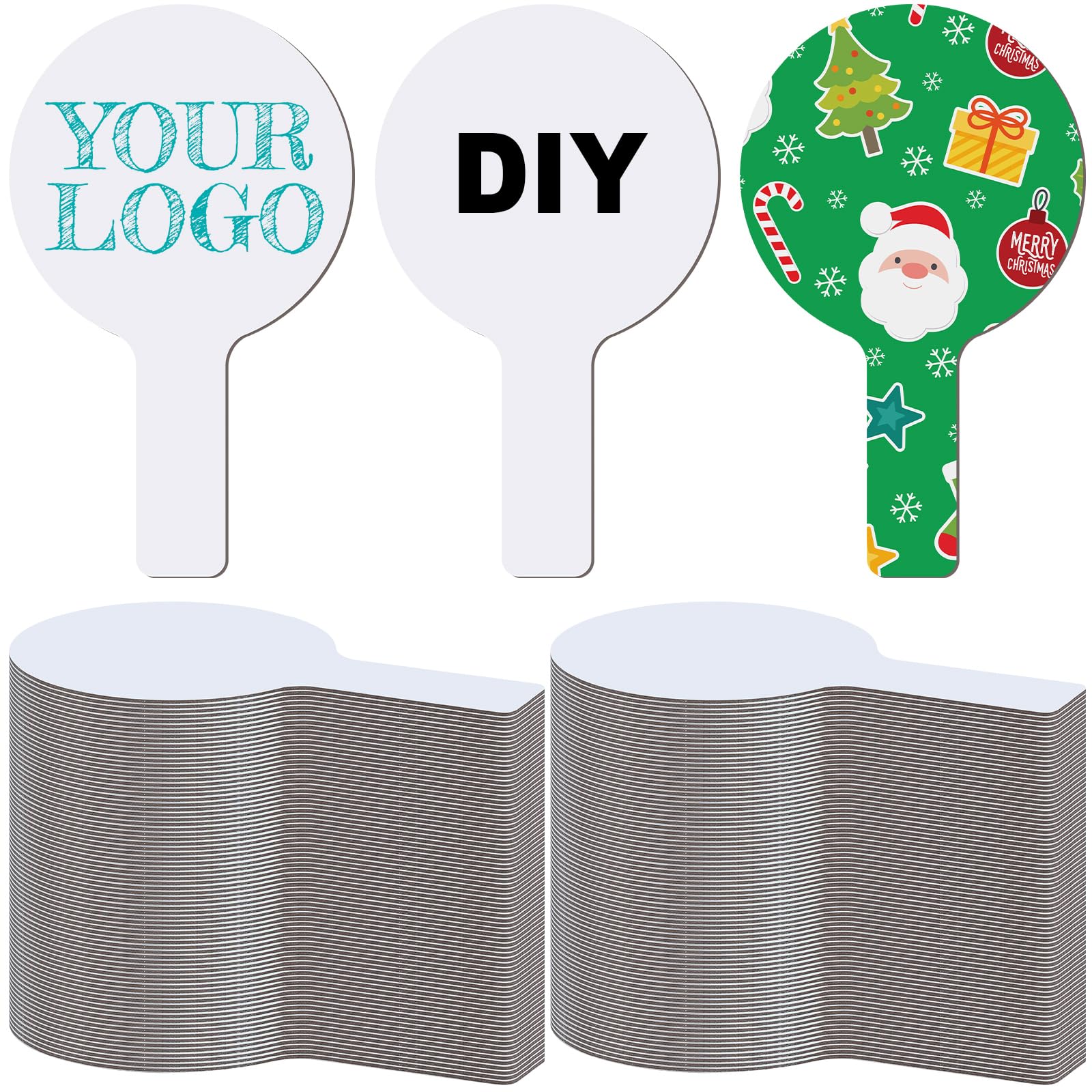 Photo 1 of Zhehao Dry Erase Answer Paddles Bulk DIY Christmas Paddles for Games Double Sided Mini Handheld Dry Erase Answer Board Auction for Christmas Games Party(120 Pieces)