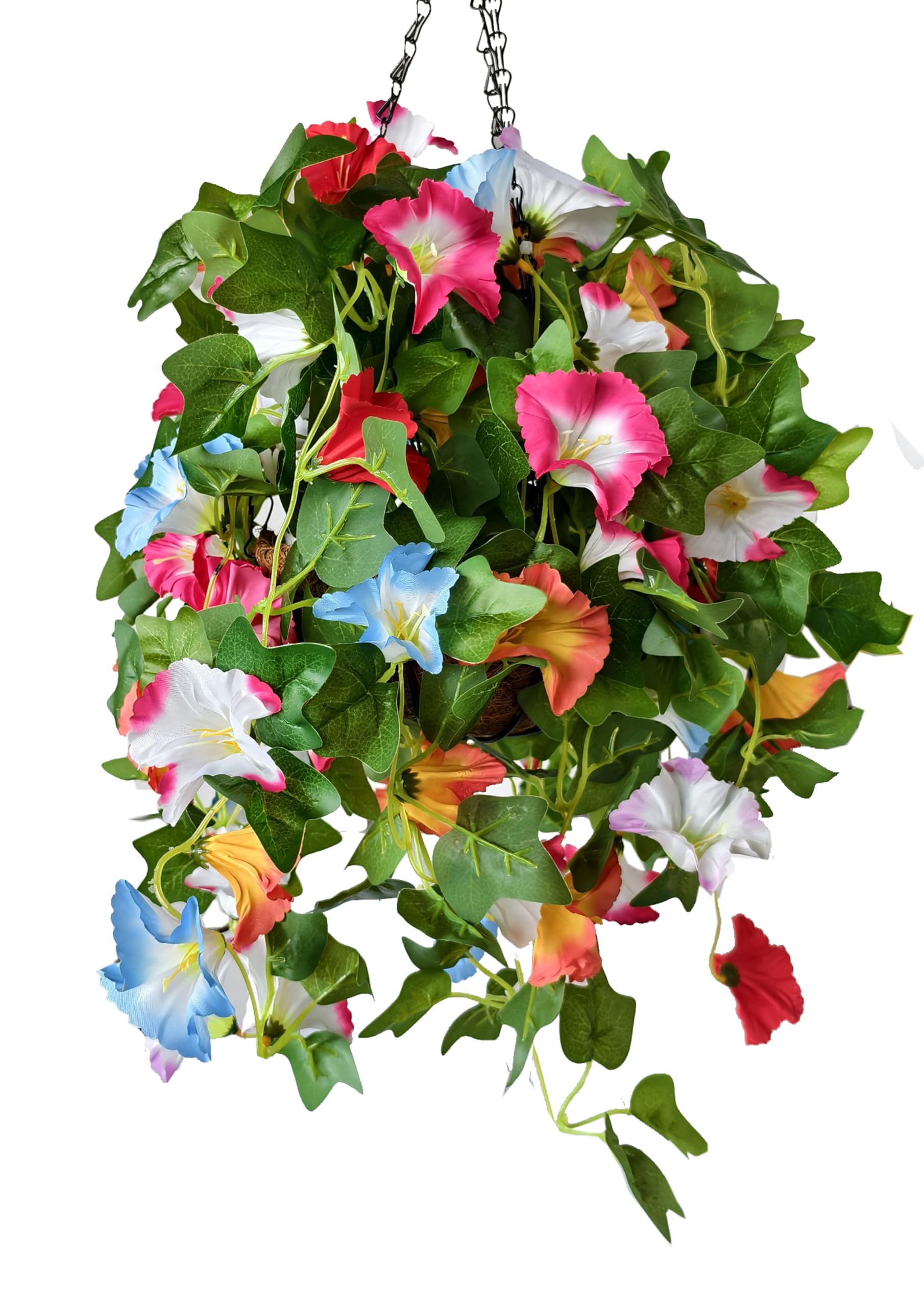Panier à fleurs suspendu violet blanc orchidée décoration intérieure