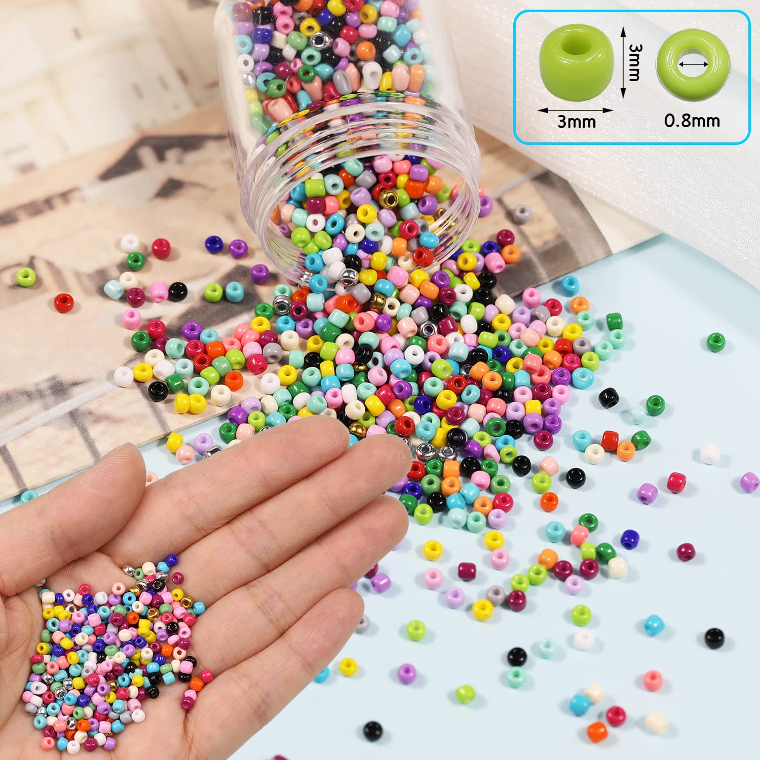Boîte De Perles De Rocaille - 8 Couleurs Assorties - Neuf Intact Jamais Ouvert