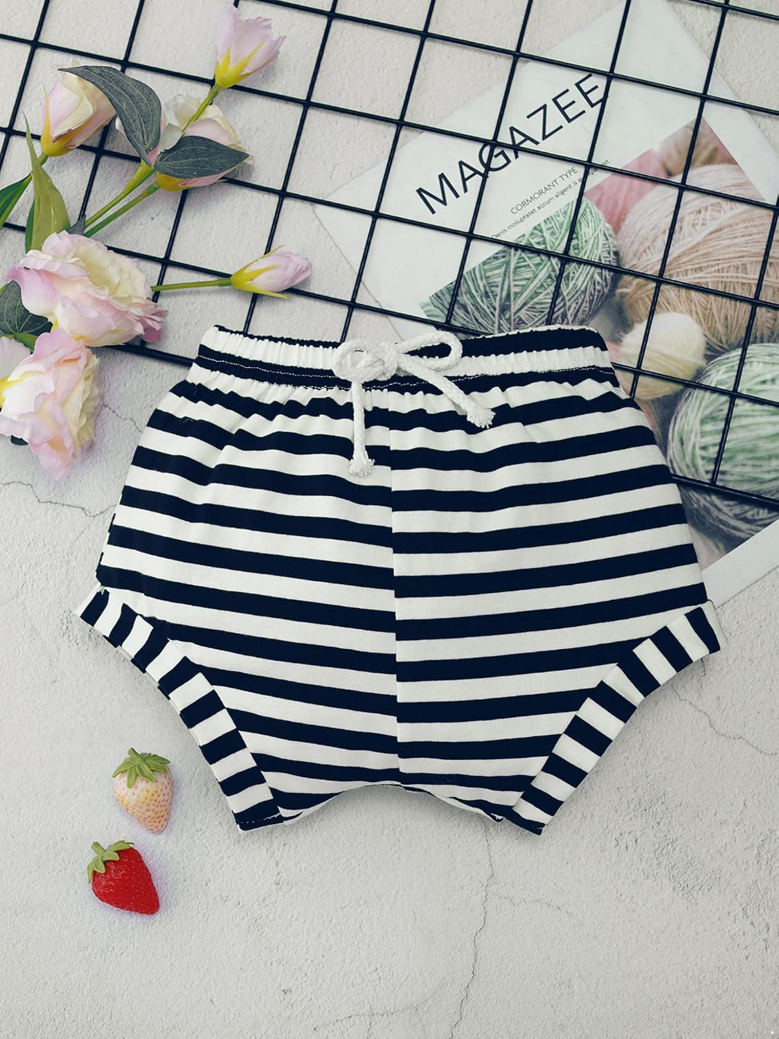 Baby Boys Cotton Striped Drawstring Shorts Bloomers Toddler Harem Pants Underwear