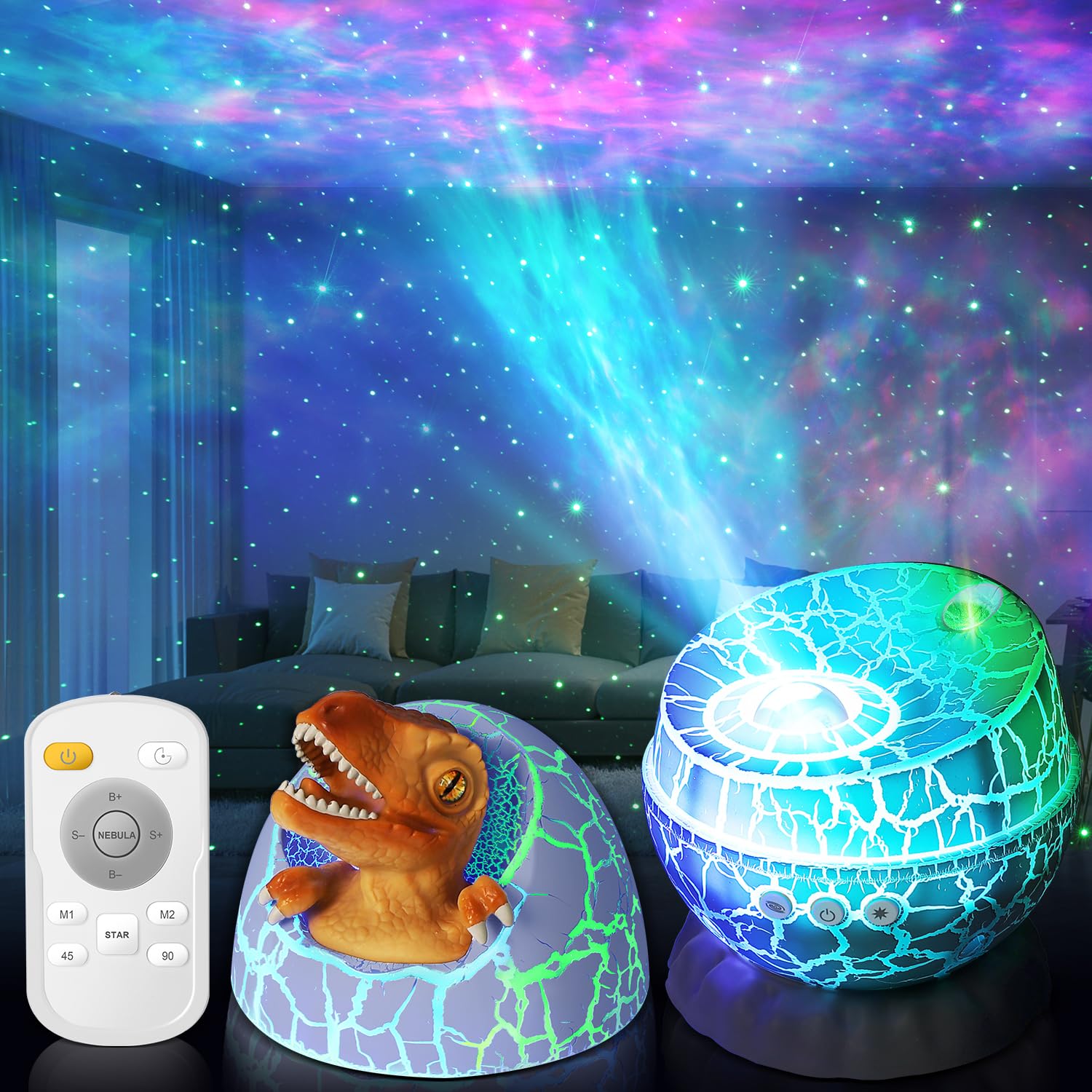 YISSVIC Proyector de Galaxias y Estrellas Real Proyector Estrellas Con 5 Brillos y 5 Velocidades 8 Efectos de Nebulosa con Control Remoto 360° Rotación Temporizador Regalos Para Niños y Adultos