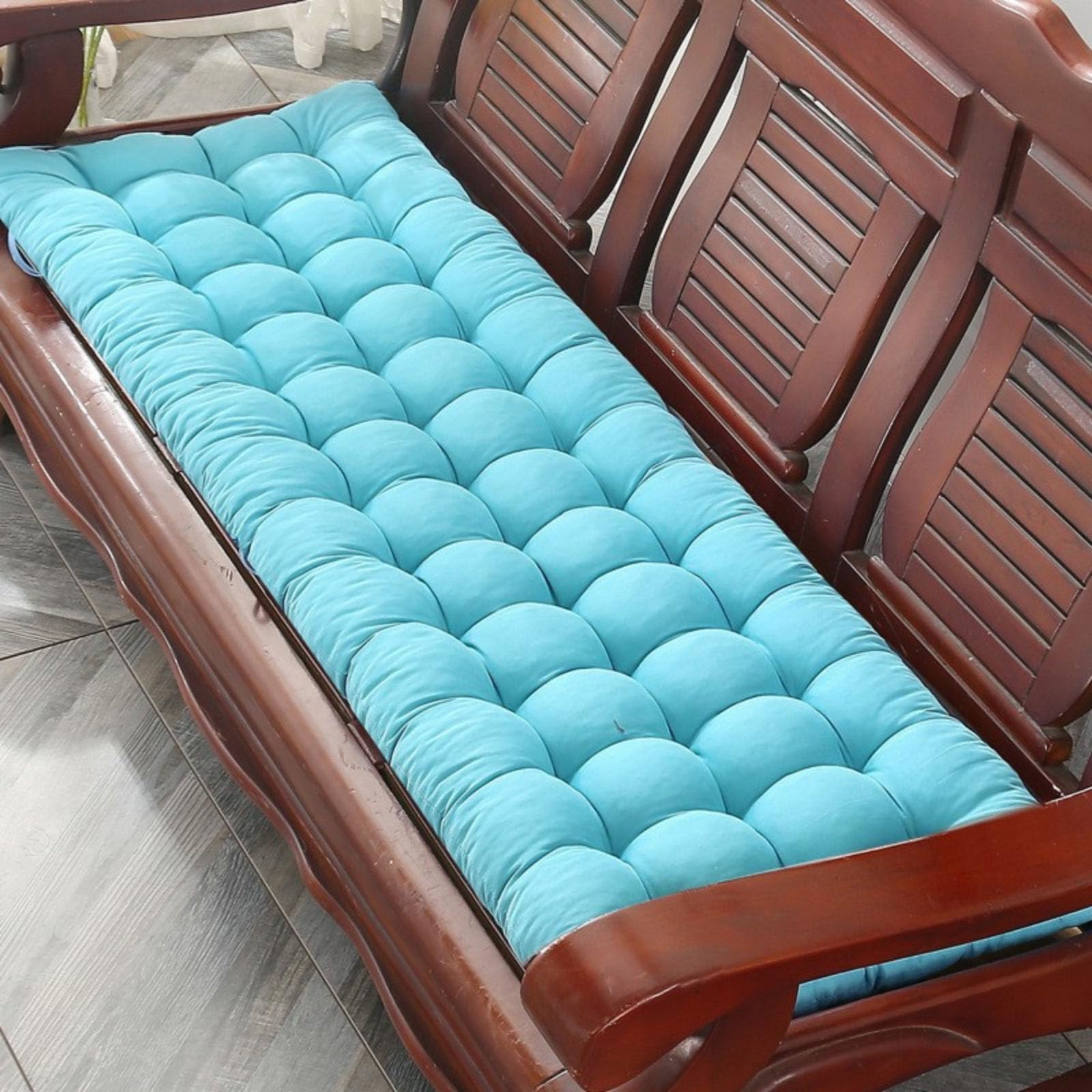 BangDon Garden Sunlounger Cushion Only Sun Lounger Padded Cushions Portable Thick Garden Recliner Chair Cushion Anti-slip with Secure Ties for Patio Pool Office (Sky blue,160 * 40)