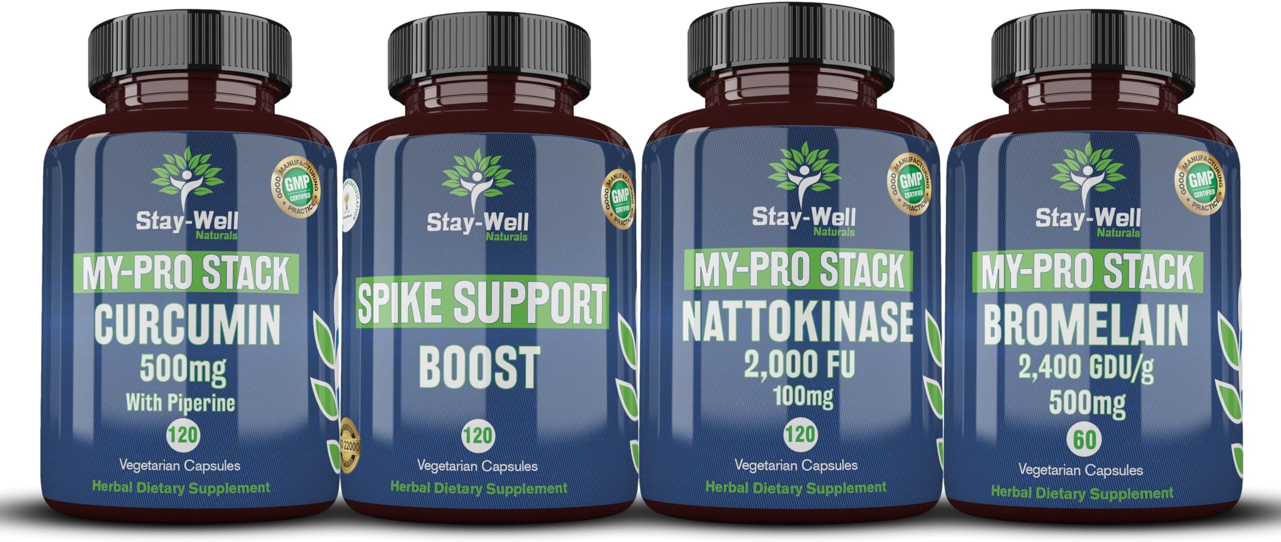 Spike Support Supplement and Immunity Booster- 60 Day Supply, All-in-One Full Protocol of Nattokinase Bromelain Curcumin with Essential Natural Immunity Booster Supplements