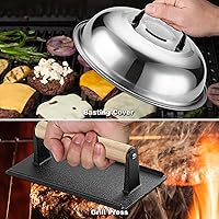 Vista 3 de ROMANTICIST Juego de 29 accesorios para plancha – Juego de espátula de teppanyaki con parte superior plana con raspador, cubierta de hilvanado