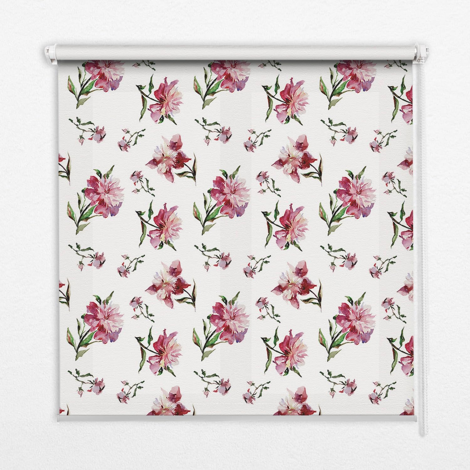 Store enrouleur occultant 60x180cm sans perçage Tulup Fleur Rose