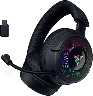 Kraken V4 Wireless Gaming Headset: 2.4GHz, Bluetooth, USB - Wideband Mic - Quick Volume Adjust - 9 Zone RGB Lighting - for PC, Mac, PS5, Nintendo Switch, Steam Deck, Smartphone - Black