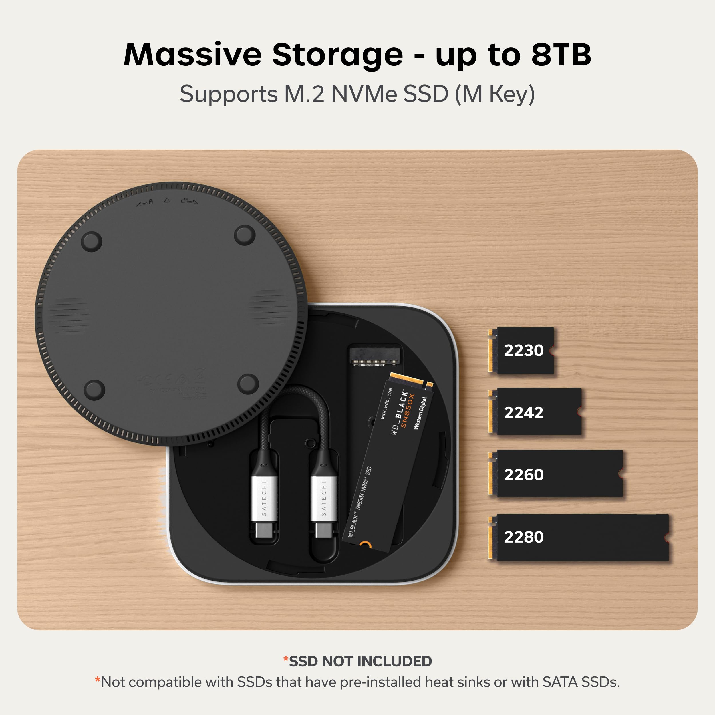 Amazon.com: Satechi USB4 NVMe SSD Enclosure for Mac mini M4, M.2